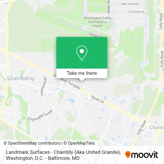 Landmark Surfaces - Chantilly (Aka United Granite) map