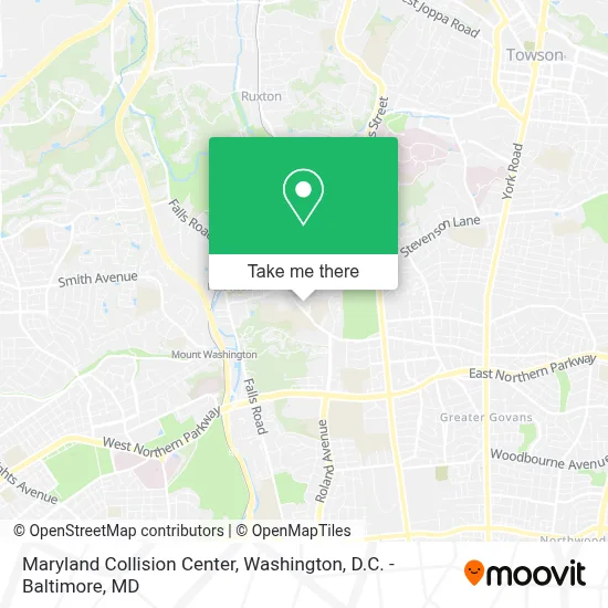 Maryland Collision Center map
