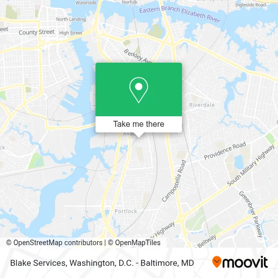 Blake Services map