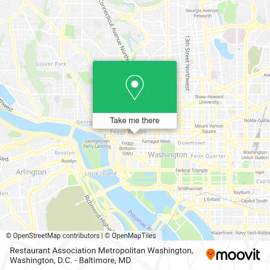 Restaurant Association Metropolitan Washington map