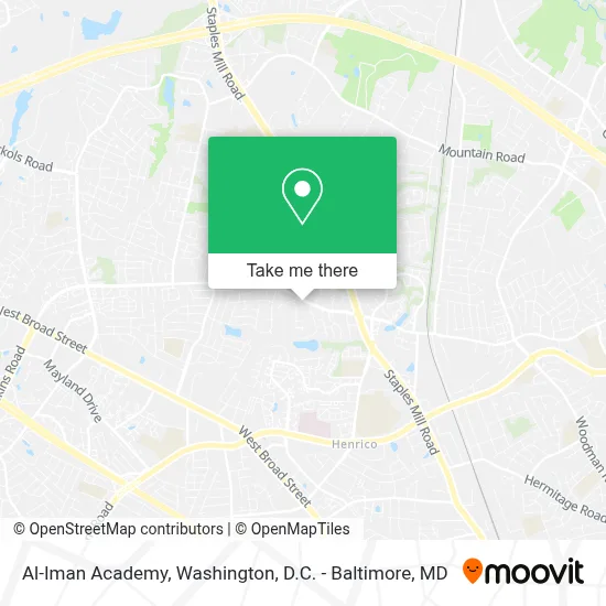 Al-Iman Academy map