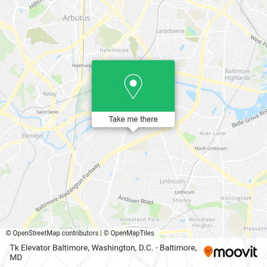 Tk Elevator Baltimore map