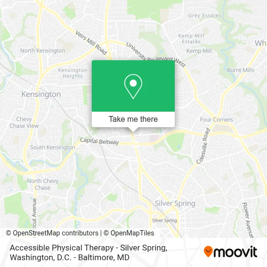 Accessible Physical Therapy - Silver Spring map