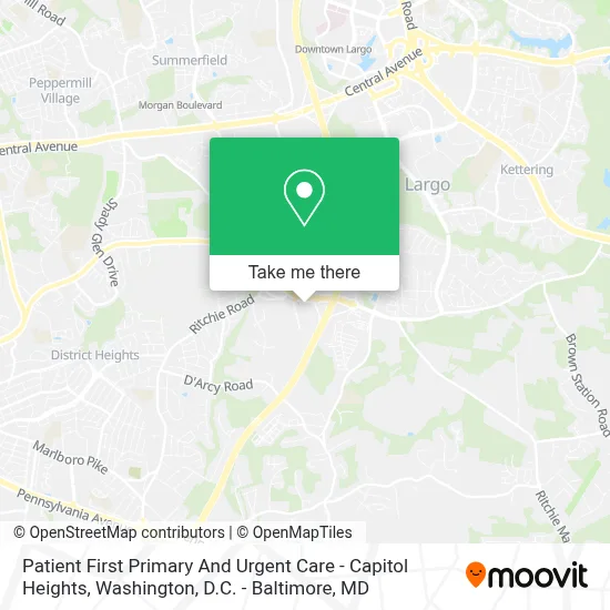 Patient First Primary And Urgent Care - Capitol Heights map