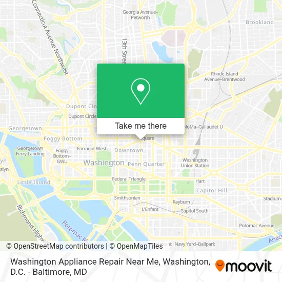 Washington Appliance Repair Near Me map