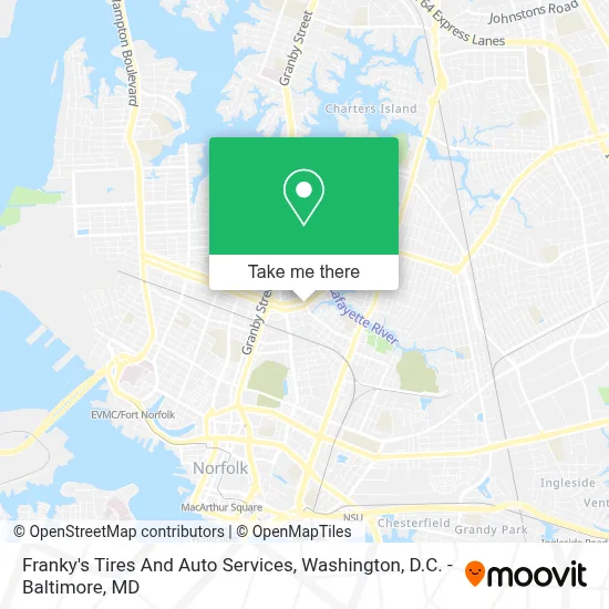 Franky's Tires And Auto Services map