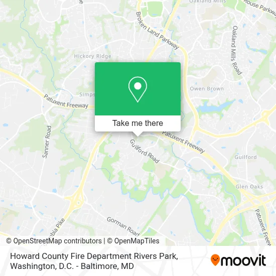 Howard County Fire Department Rivers Park map