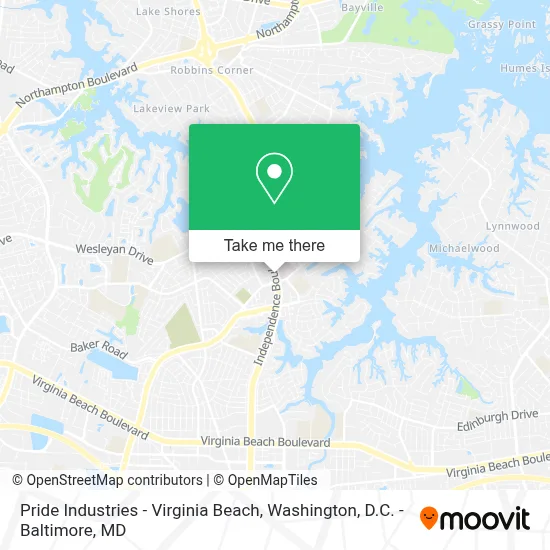 Pride Industries - Virginia Beach map