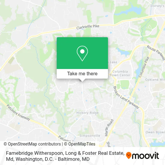 Famebridge Witherspoon, Long & Foster Real Estate, Md map