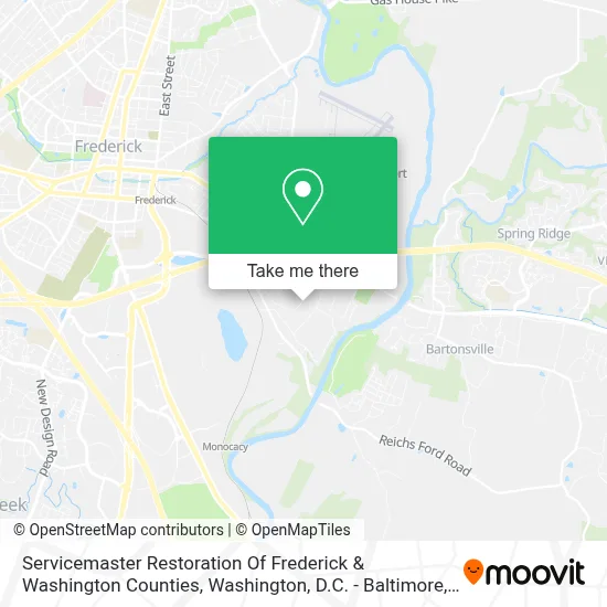 Servicemaster Restoration Of Frederick & Washington Counties map