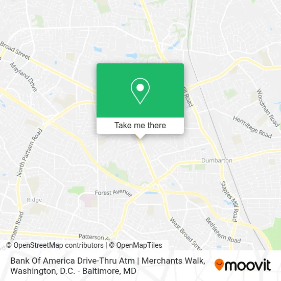 Bank Of America Drive-Thru Atm | Merchants Walk map