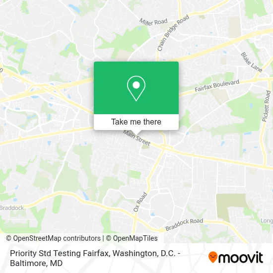 Priority Std Testing Fairfax map