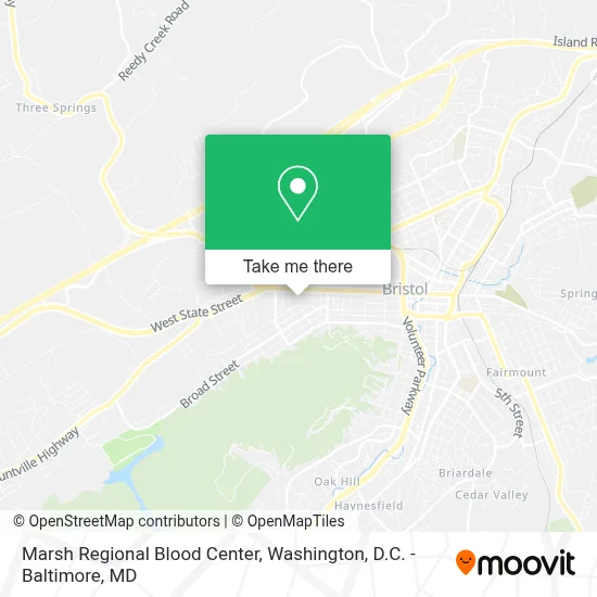 Marsh Regional Blood Center map