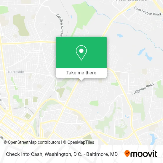 Check Into Cash map