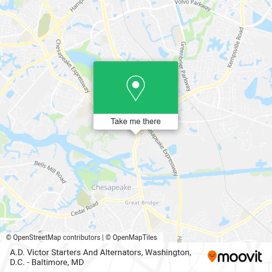 A.D. Victor Starters And Alternators map