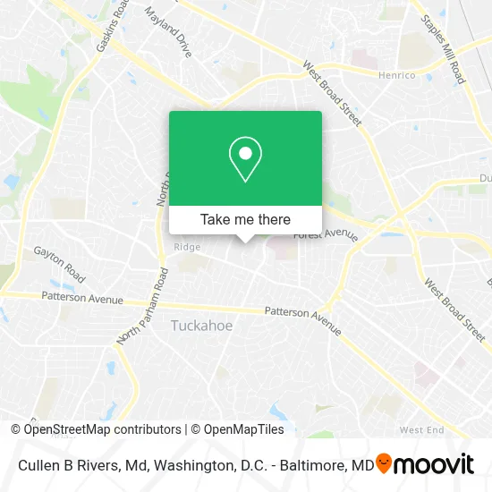 Cullen B Rivers, Md map