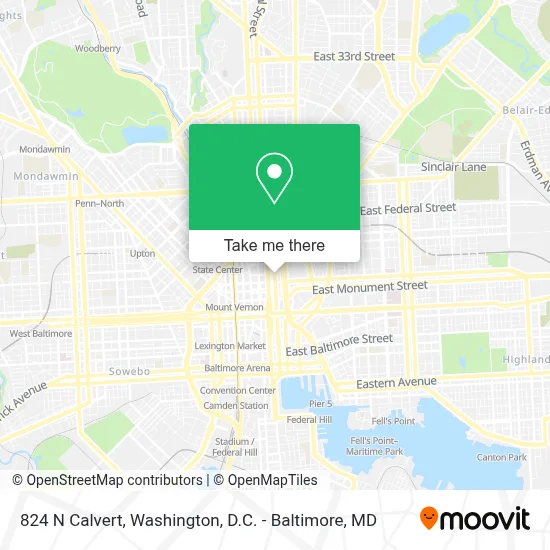 824 N Calvert map