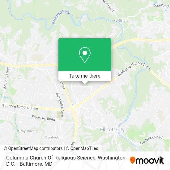 Columbia Church Of Religious Science map