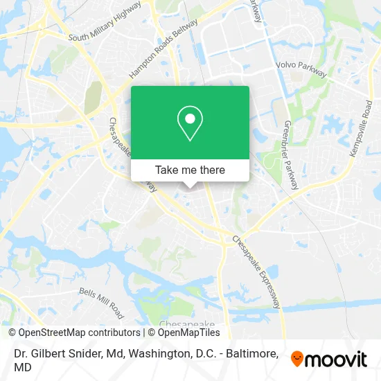 Dr. Gilbert Snider, Md map