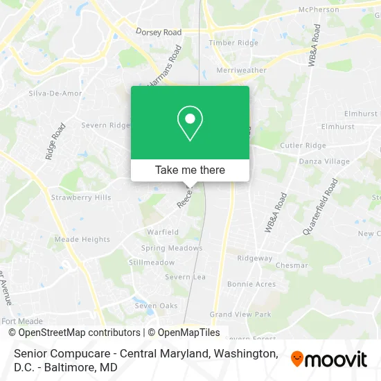 Senior Compucare - Central Maryland map