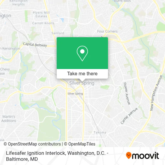 Lifesafer Ignition Interlock map