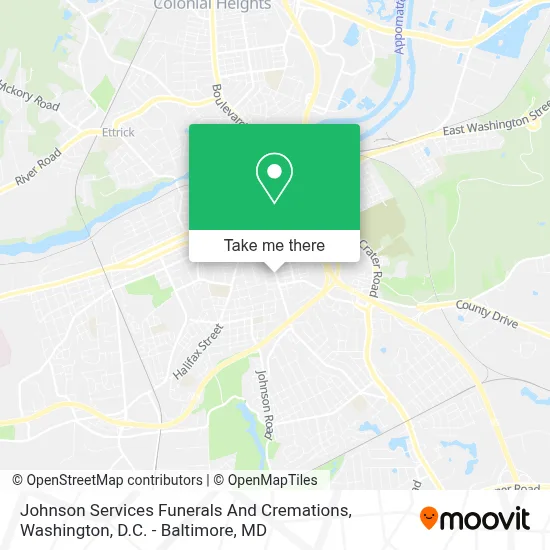 Johnson Services Funerals And Cremations map