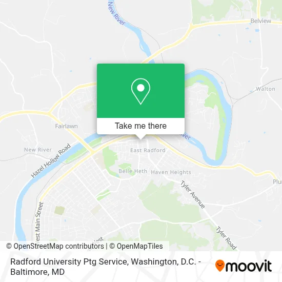 Radford University Ptg Service map
