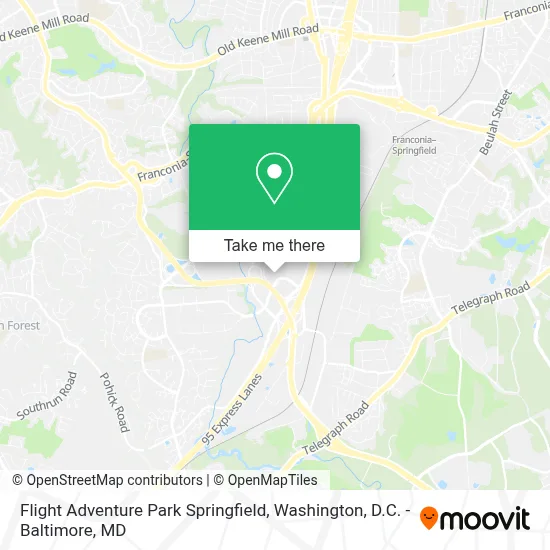 Flight Adventure Park Springfield map