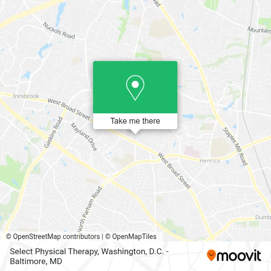 Select Physical Therapy map