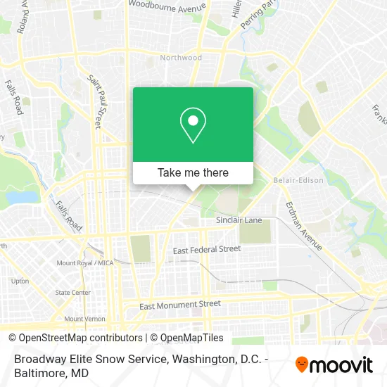 Broadway Elite Snow Service map