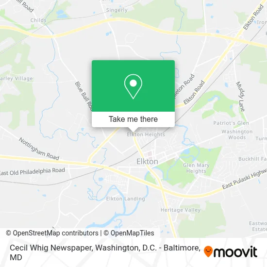 Cecil Whig Newspaper map