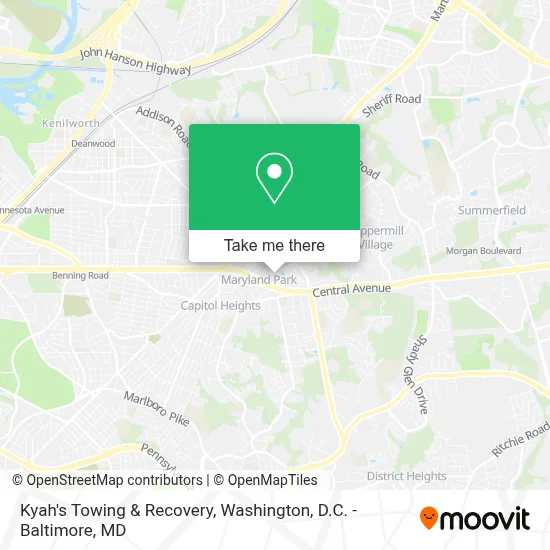 Kyah's Towing & Recovery map