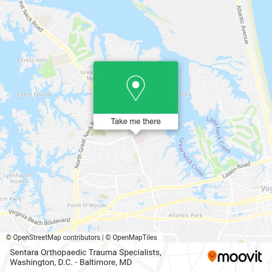 Sentara Orthopaedic Trauma Specialists map
