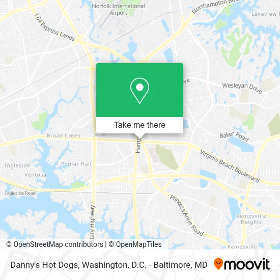 Danny's Hot Dogs map