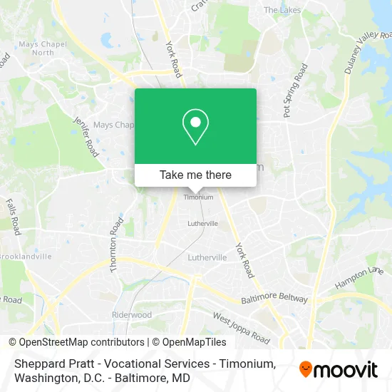 Sheppard Pratt - Vocational Services - Timonium map