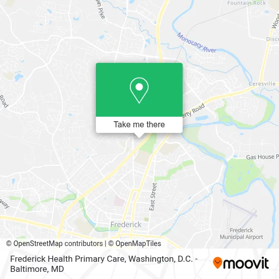 Frederick Health Primary Care map