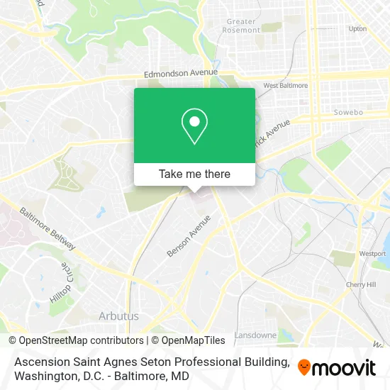 Ascension Saint Agnes Seton Professional Building map