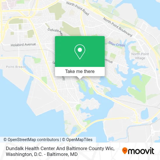 Dundalk Health Center And Baltimore County Wic map