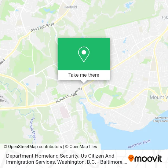 Department Homeland Security. Us Citizen And Immigration Services map
