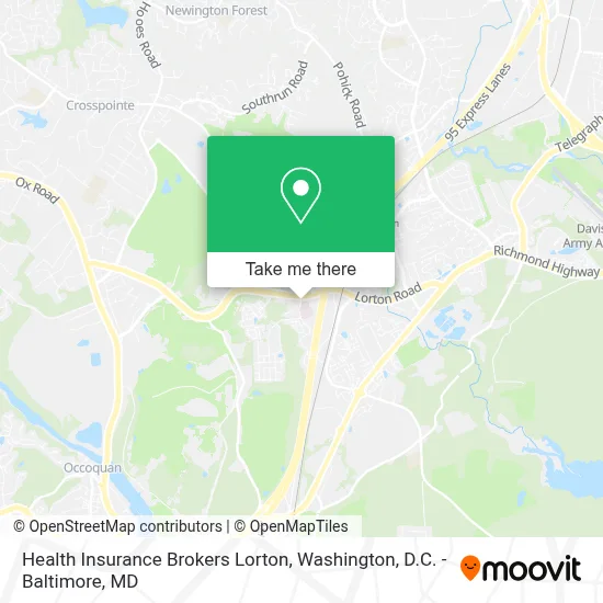 Health Insurance Brokers Lorton map