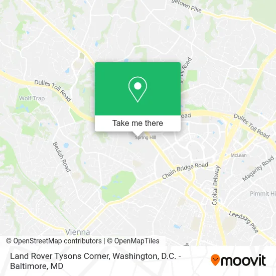 Land Rover Tysons Corner map