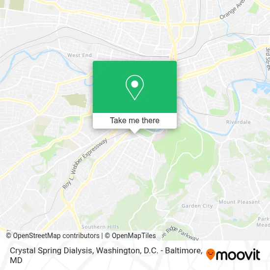Crystal Spring Dialysis map