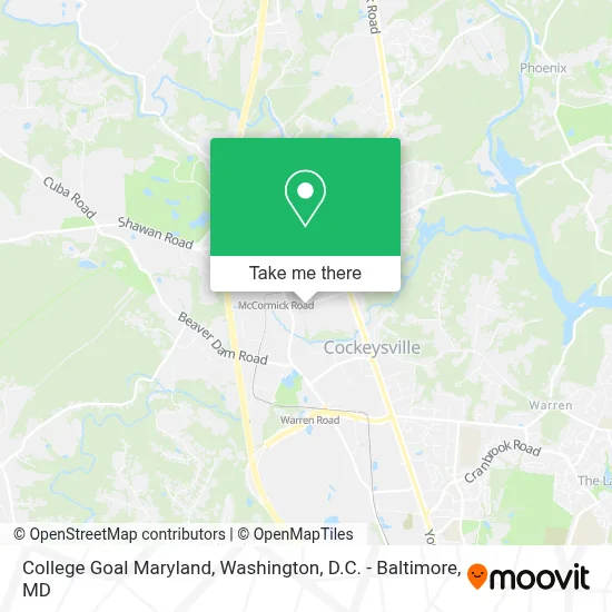 College Goal Maryland map