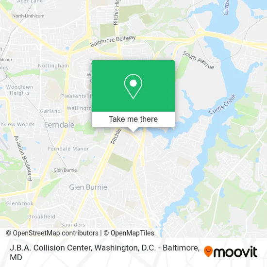 J.B.A. Collision Center map