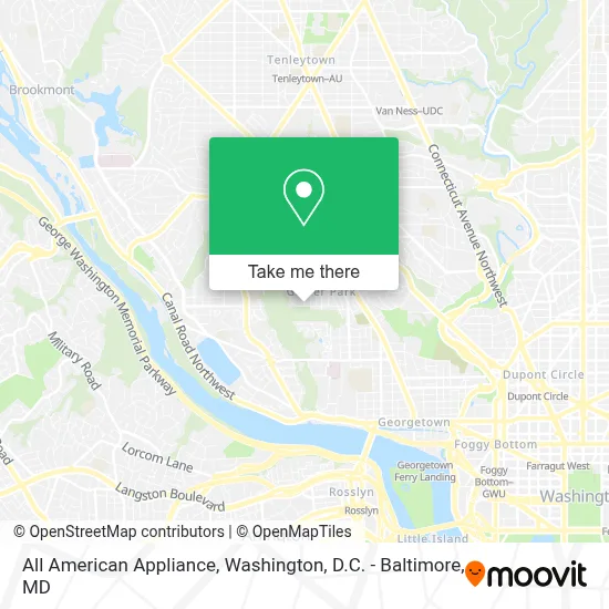 All American Appliance map