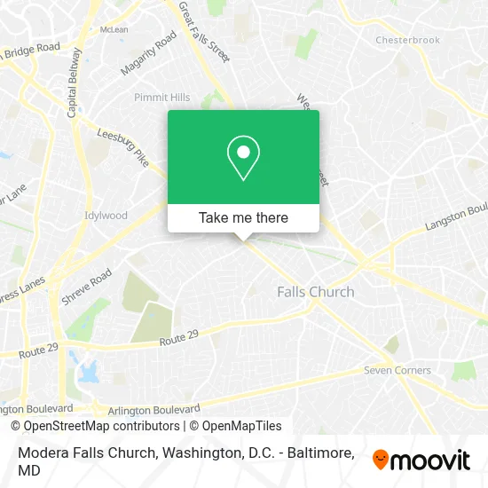 Modera Falls Church map