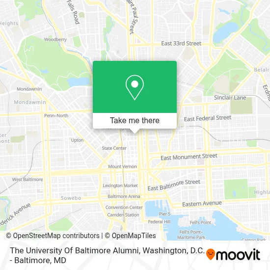 The University Of Baltimore Alumni map