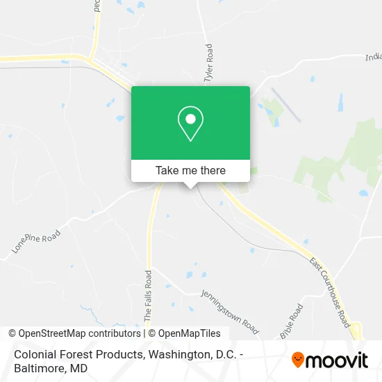 Colonial Forest Products map