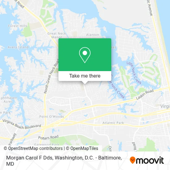Morgan Carol F Dds map