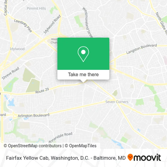 Fairfax Yellow Cab map